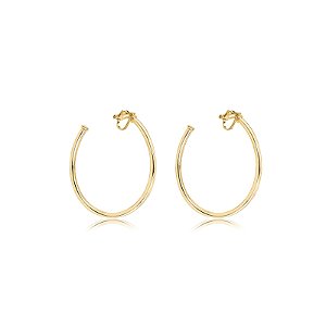 Brinco pressão argola reta g ouro semijoia 7305005