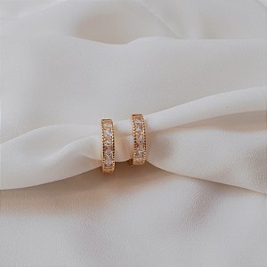 Brinco argolinha zircônia ouro semijoia 11a04022