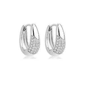 Brinco argolinha zircônia ródio semijoia 24k09010