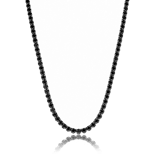 Colar riviera zircônia black ródio negro semijoia VB0692