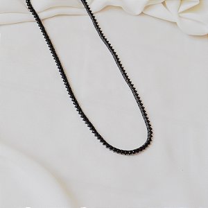 Colar riviera zircônia black ródio negro semijoia VB0692