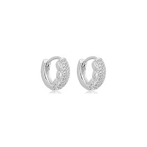 Brinco argolinha zircônias ródio semijoia 24k20005