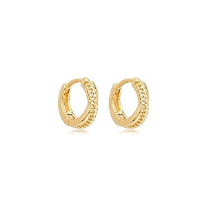 Brinco argolinha segundo furo vazada ouro semijoia 26k08056