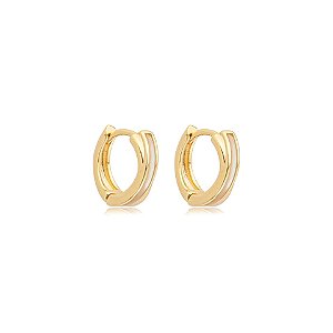 Brinco argolinha segundo furo madrepérola ouro semijoia 26k01009
