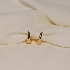 Brinco argolinha lisa ouro semijoia 26k08042