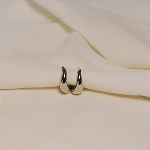 Brinco argolinha lisa ródio semijoia 26k08042