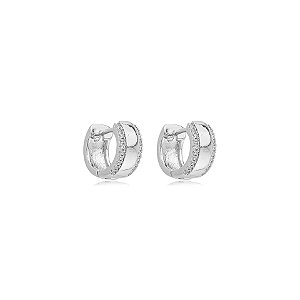 Brinco argolinha zircônia ródio semijoia 26k08077