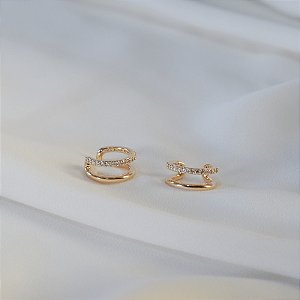 Piercing de encaixe zircônia ouro semijoia par 26k08024