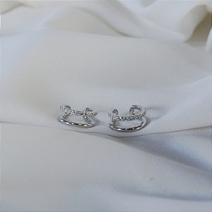 Piercing de encaixe zircônia ródio semijoia par 26k08024