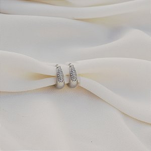 Brinco argolinha zircônia ródio semijoia 26k08043