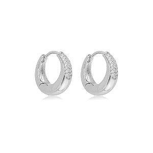 Brinco argolinha zircônia ródio semijoia 26k08043