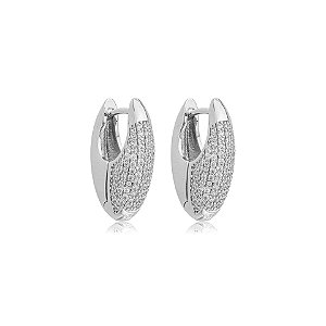 Brinco argolinha v zircônia ródio semijoia 26k08010
