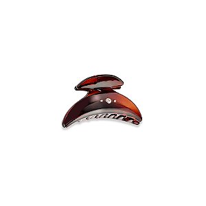 Piranha de cabelo francesa Finestra pequena marrom tartaruga com strass N458/2s
