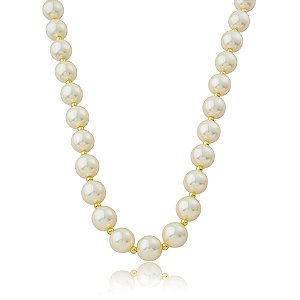 Colar pérolas ouro semijoia 7345705