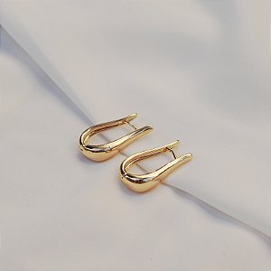 Brinco argolinha lisa ouro semijoia 22k08039