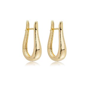 Brinco argolinha lisa ouro semijoia 22k08039