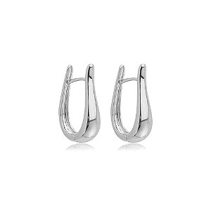 Brinco argolinha lisa ródio semijoia 22k08039