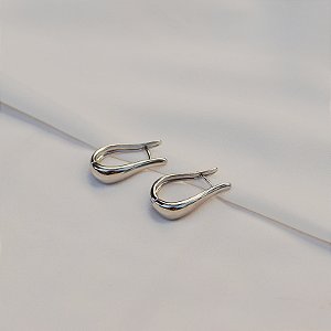 Brinco argolinha lisa ródio semijoia 22k08039