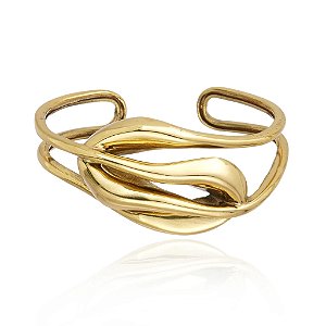 Bracelete Claudia Arbex biscoito da sorte ouro vintage