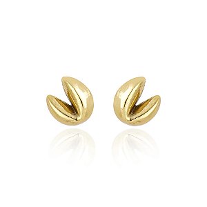 Brinco Claudia Arbex biscoito da sorte ouro vintage