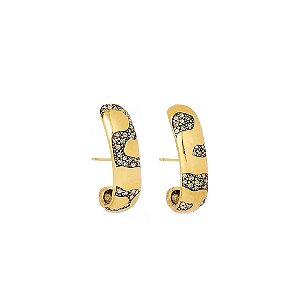 Brinco Hector Albertazzi midi animal print ouro vintage