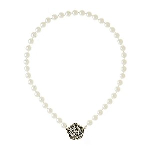 Colar Hector Albertazzi camélia pérolas prata boho