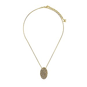 Colar Hector Albertazzi curto animal print ouro vintage