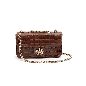 Bolsa Isla Anne Couro Maxi Croco Pinhão