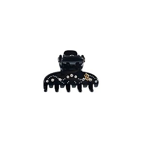 Piranha de cabelo Bianca acrílico preto com cristais p 05 178