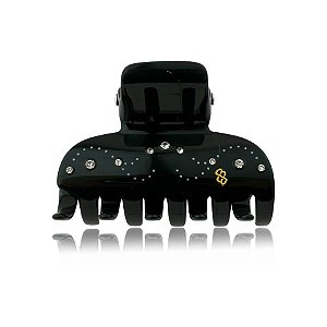 Piranha de cabelo Bianca acrílico preto com cristais g 05 176