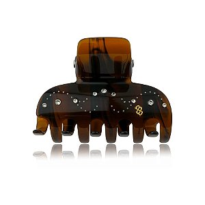 Piranha de cabelo Bianca acrílico marrom com cristais g 05 176