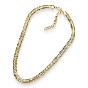 Colar corrente snake ovalada grossa ouro semijoia