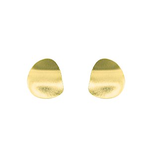 Brinco Palone Design curvado orgânico ouro vintage