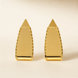 Brinco Palone Design Curvado Orgânico Ouro Vintage