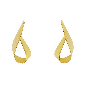 Maxi brinco Palone Design curvado ouro vintage