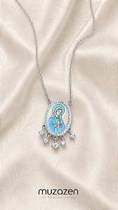COLAR MOISSANITE NOSSA SENHORA ESMALTADO