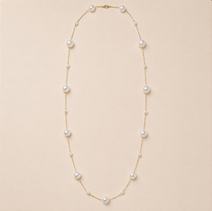 Colar Longo com Pérolas Shell Ouro