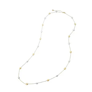 Colar Longo com Mix de Banhos Ouro e Ródio