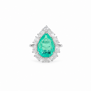 Anel Moissanite Princesa Fusion Turmalina
