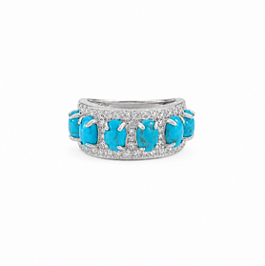 Anel Moissanite Turquesa