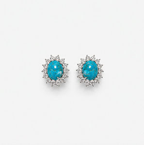 Brinco Moissanite Oval Turquesa
