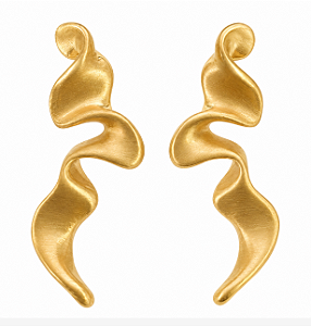 Brinco Orgânico Ondulado Ouro Fosco