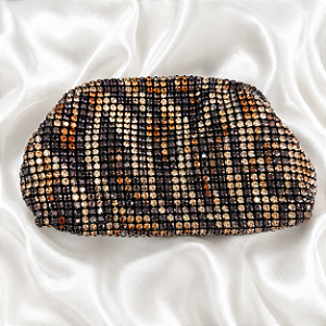 Bolsa Clutch Animal Print com Strass com Alça Removível para Festa