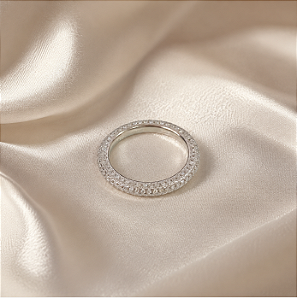 Anel Aparador com Moissanite em Prata 92