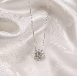 Colar Moissanite Chuveiro Prata 925