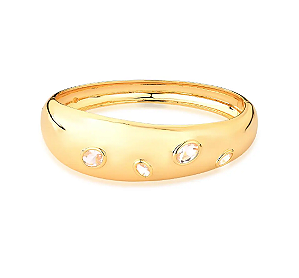 Bracelete com Cristais Ovais Banho de Ouro Semijoia