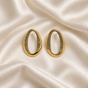 Brinco Orgânico com Cristais Ouro Vintage Nino Bran
