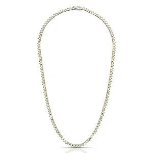 Colar Riviera Amarelo Claro com Zircônias Redondas Ródio Semijoia