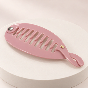 Presilha Banana Bianca Oval Acrílico Rosa 60 002