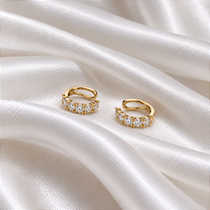 Piercing de Encaixe Com Zircônias Ouro Semijoia 21A08019